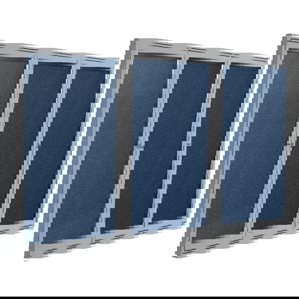 Cork Bulletin Boards; Bulletin Board Type: Enclosed Bulletin Board ; Board Color: Blue ; Board Material: Vinyl ; Width (Inch): 72 ; Height (Inch): 48 ; Frame Material: Aluminum